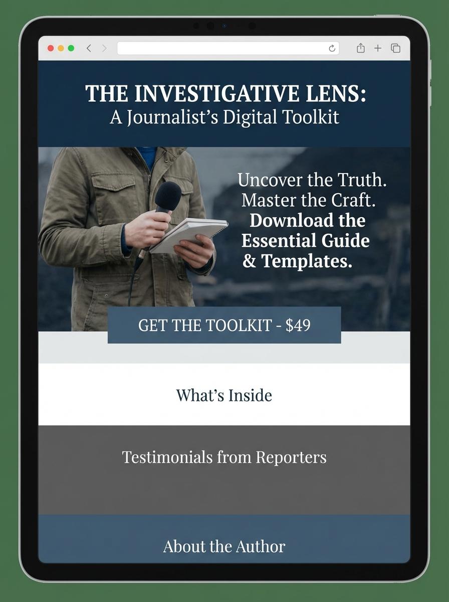 Landing page for digital product journalist