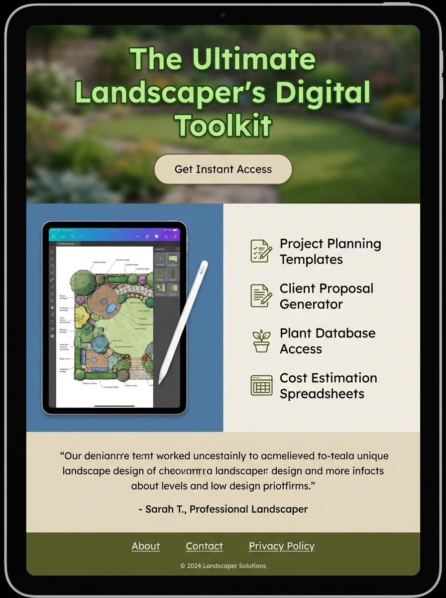 Landing page for digital product Landscaper