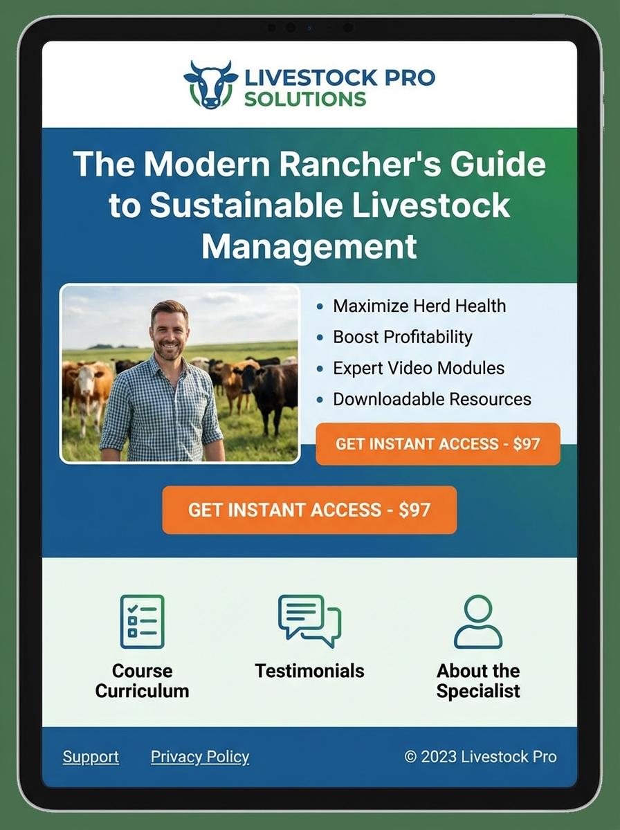 Landing page for digital product livestock specialist