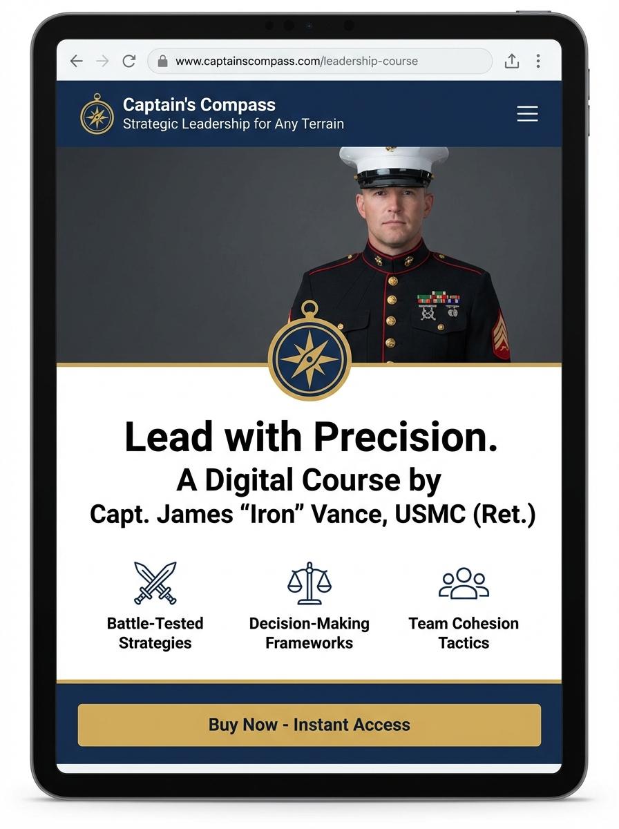 Landing page for digital product Marine captain