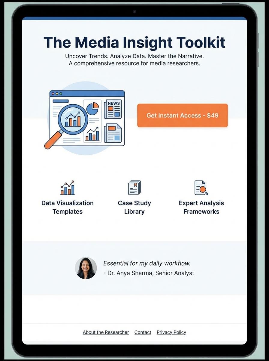 Landing page for digital product media researcher