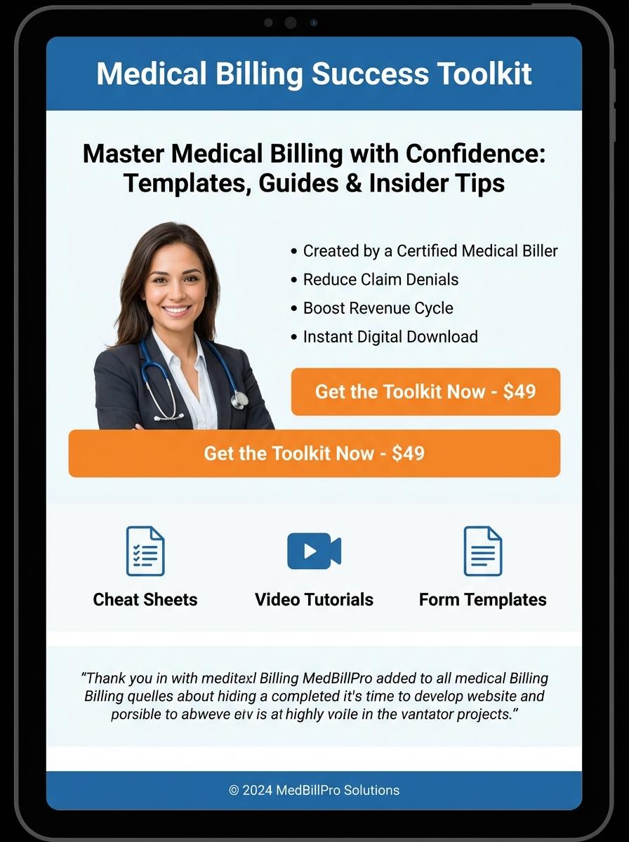 Landing page for digital product Medical biller