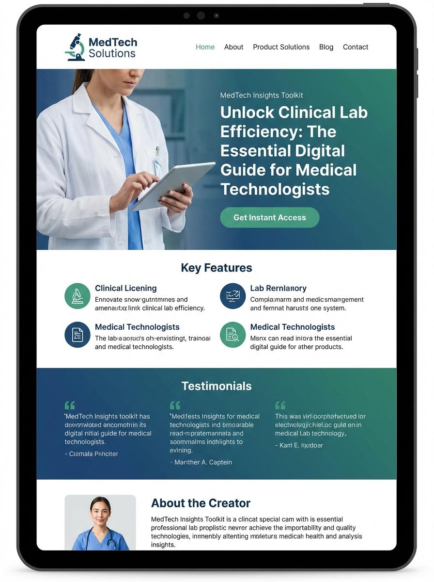Landing page for digital product Medical technologist