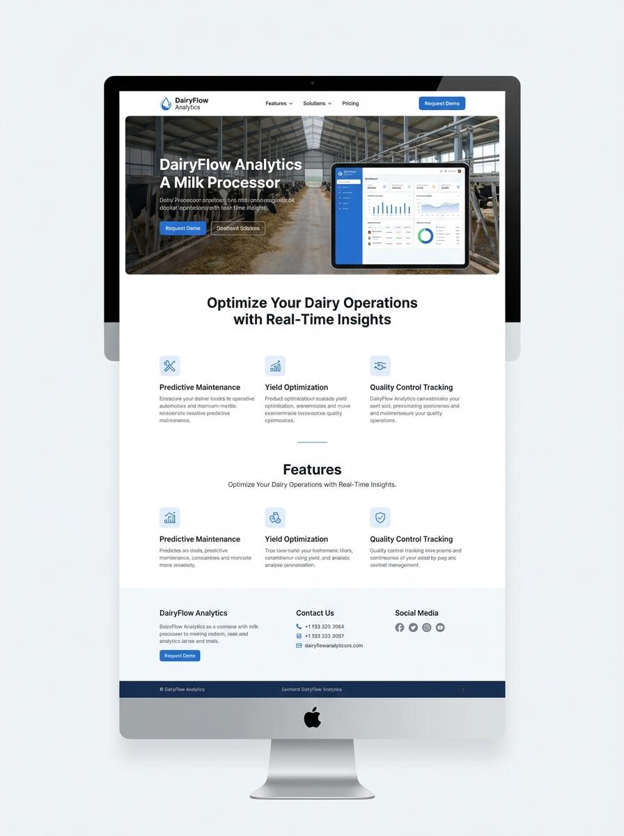 Landing page for digital product milk processor
