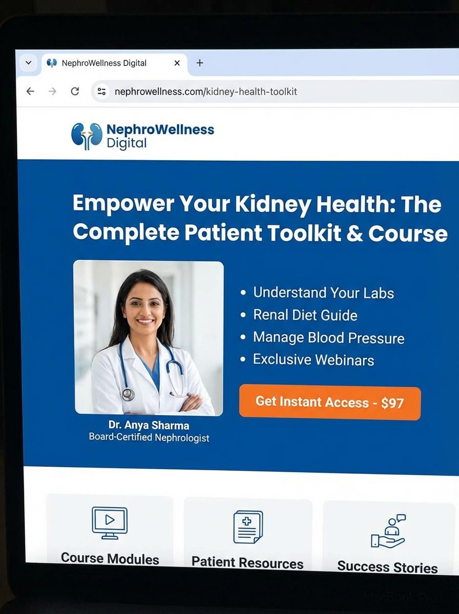 Landing page for digital product Nephrologist