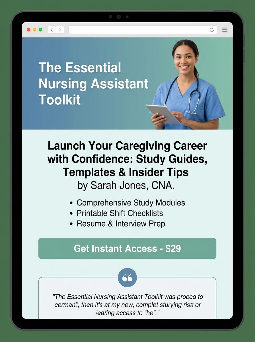Landing page for digital product Nursing assistant