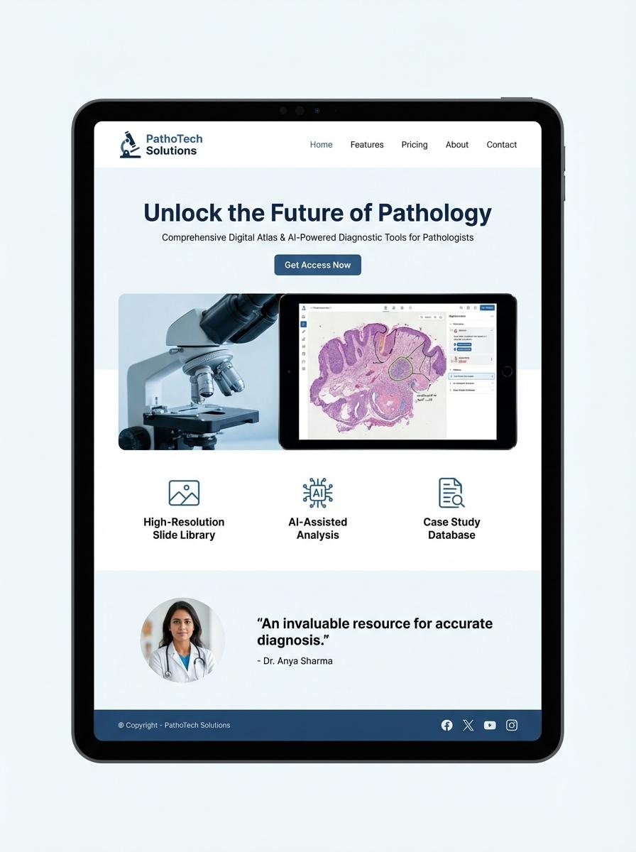 Landing page for digital product Pathologist