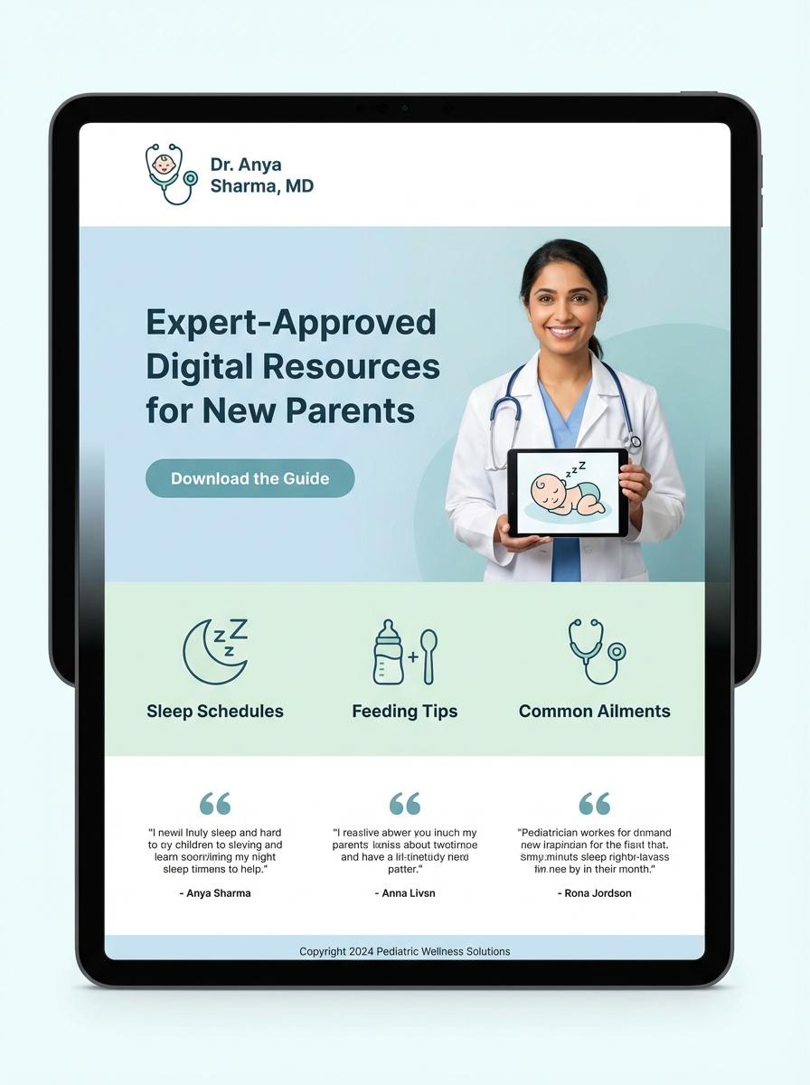 Landing page for digital product Pediatrician