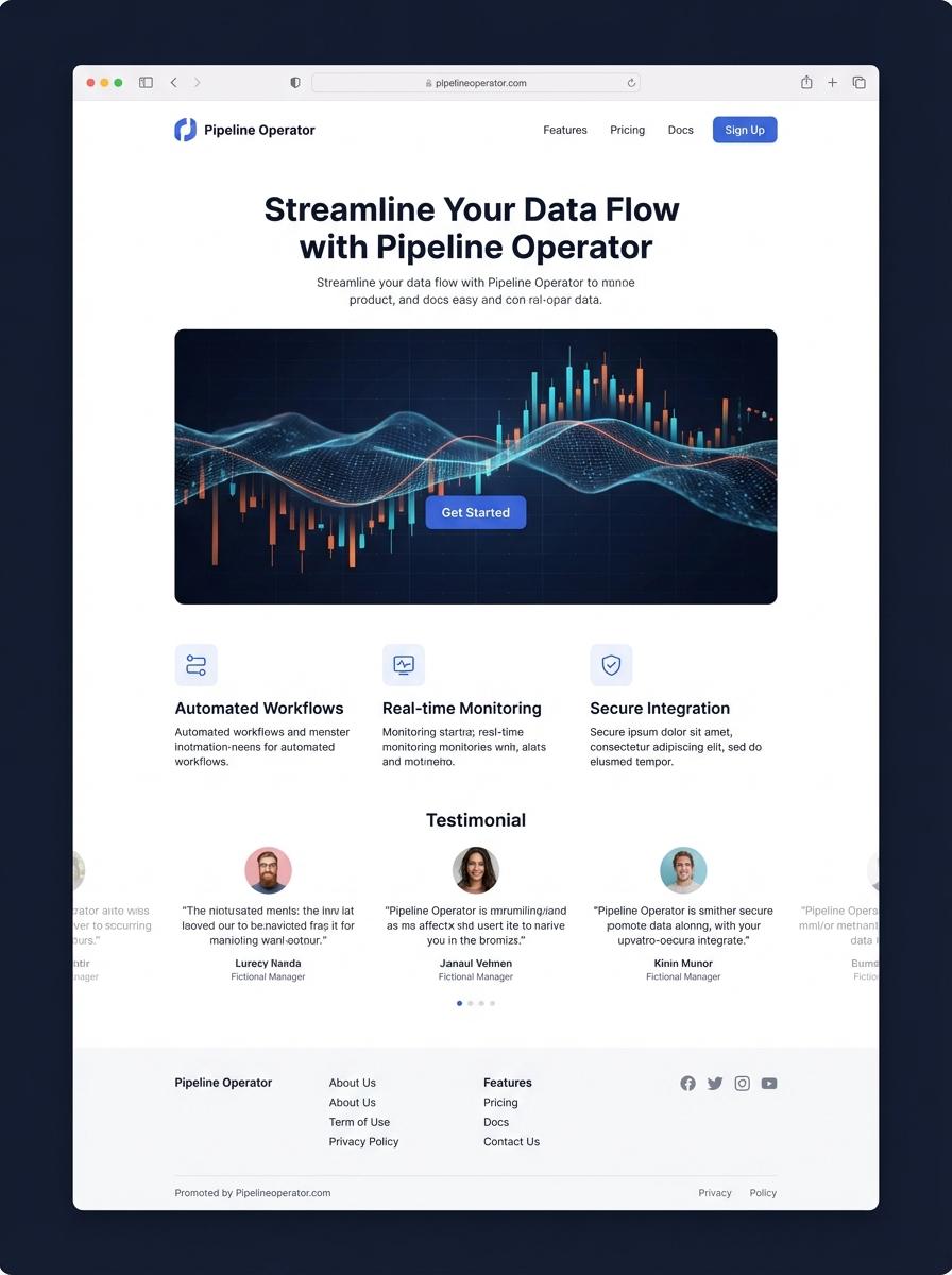 Landing page for digital product Pipeline operator