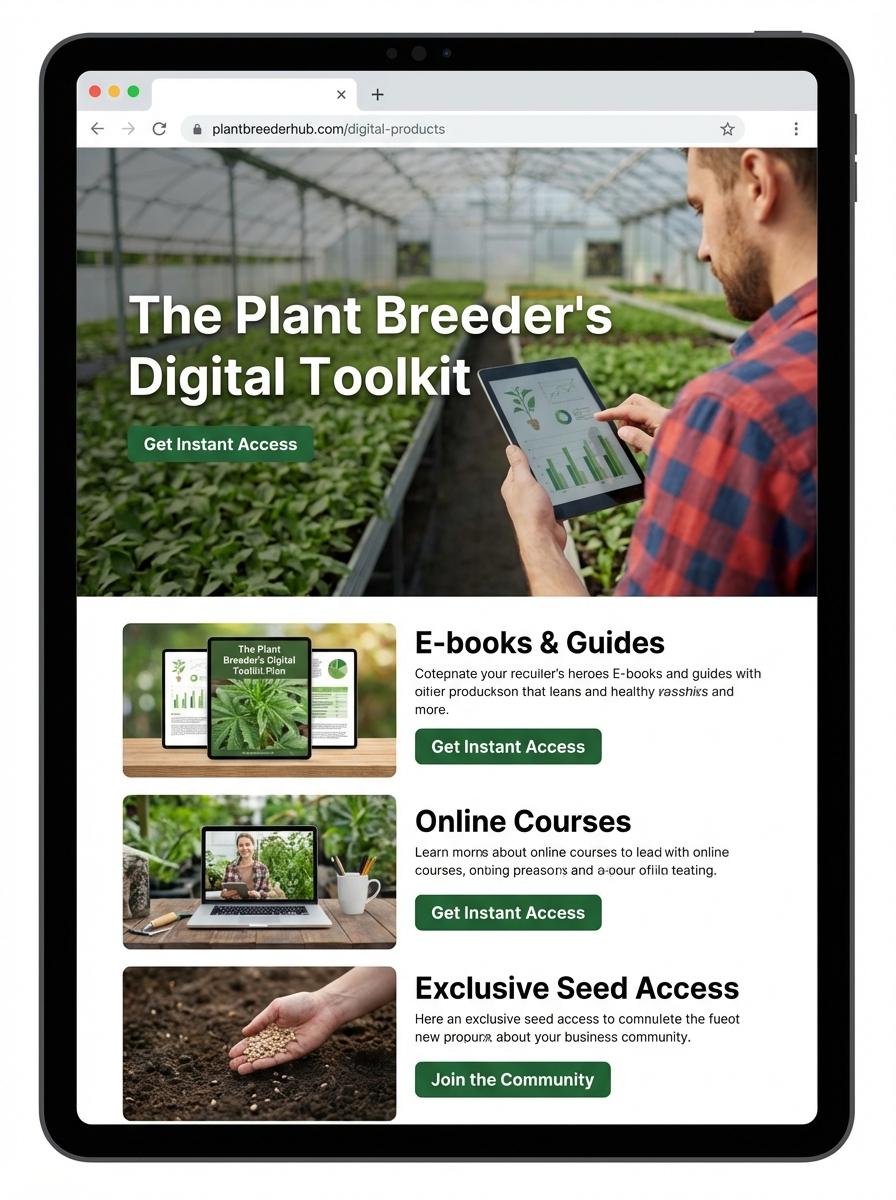 Landing page for digital product Plant breeder