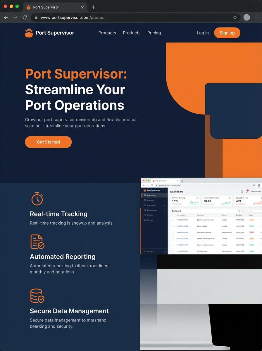 Landing page for digital product Port supervisor