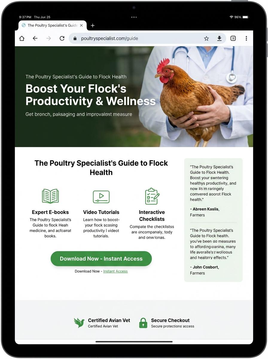 Landing page for digital product Poultry specialist
