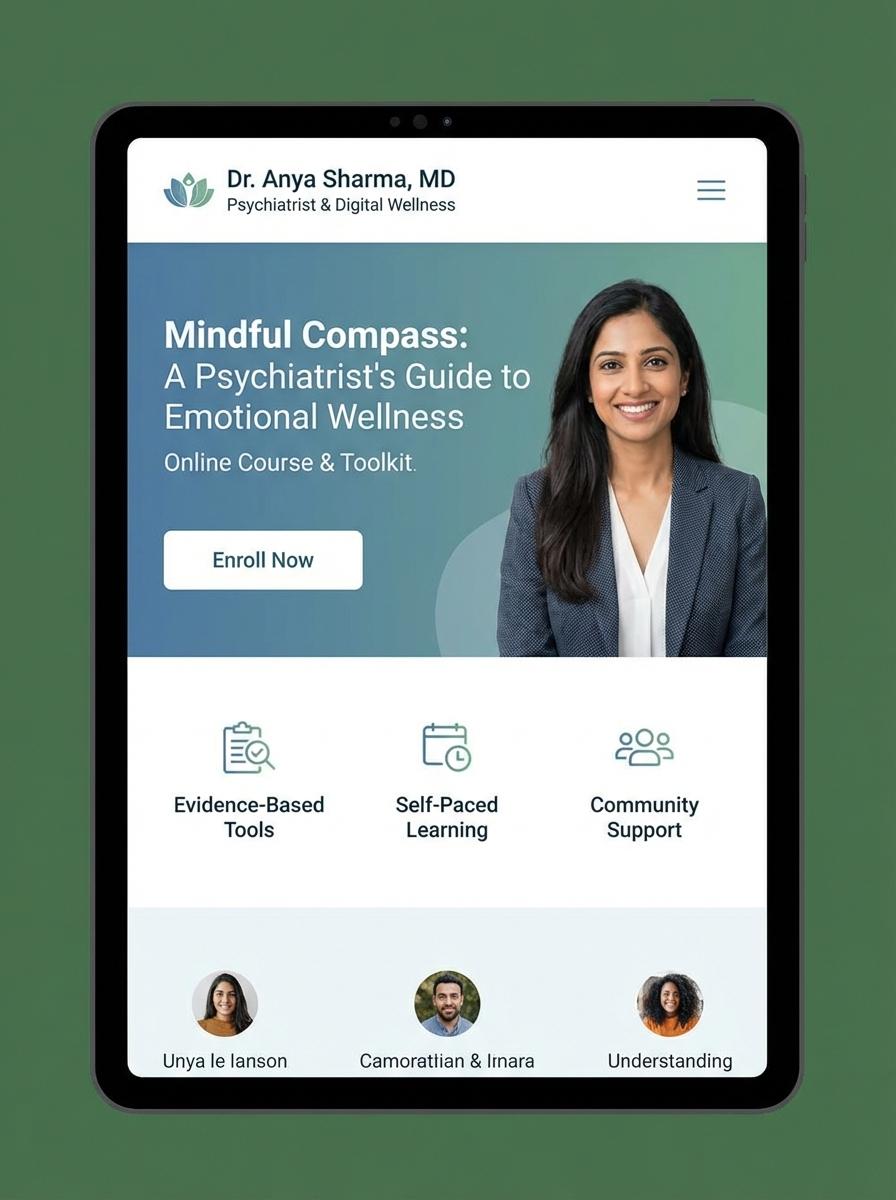 Landing page for digital product Psychiatrist