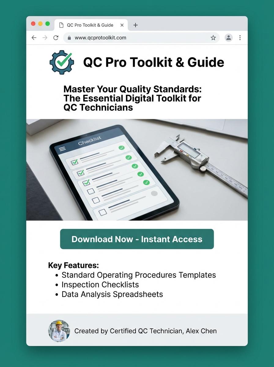 Landing page for digital product Quality control technician