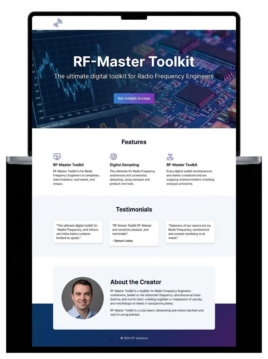 Landing page for digital product Radio frequency engineer