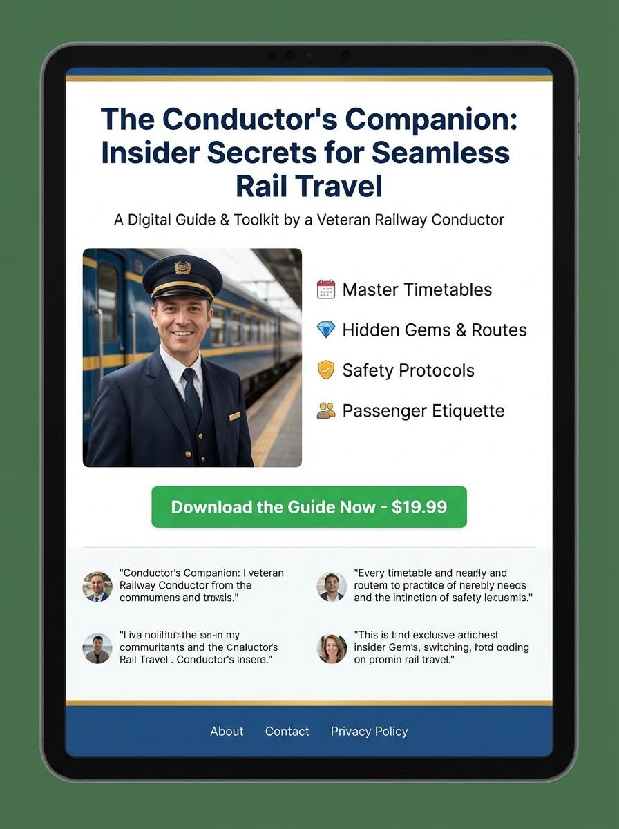 Landing page for digital product Railway conductor