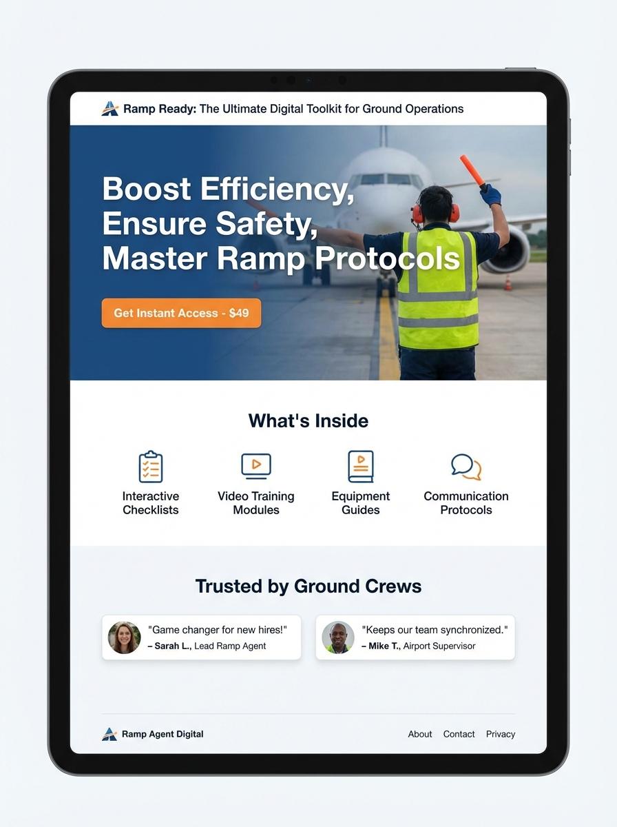 Landing page for digital product Ramp agent