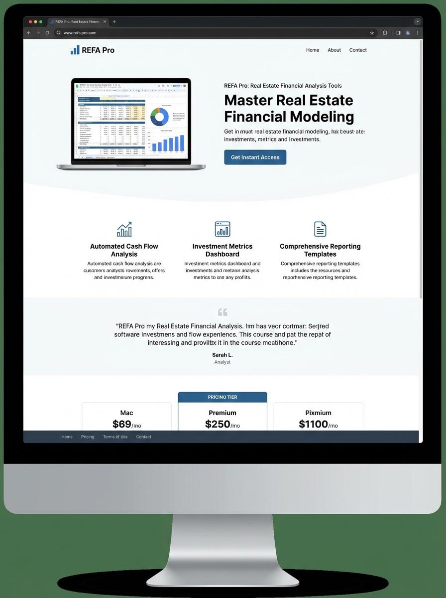 Landing page for digital product Real Estate Finance Analyst