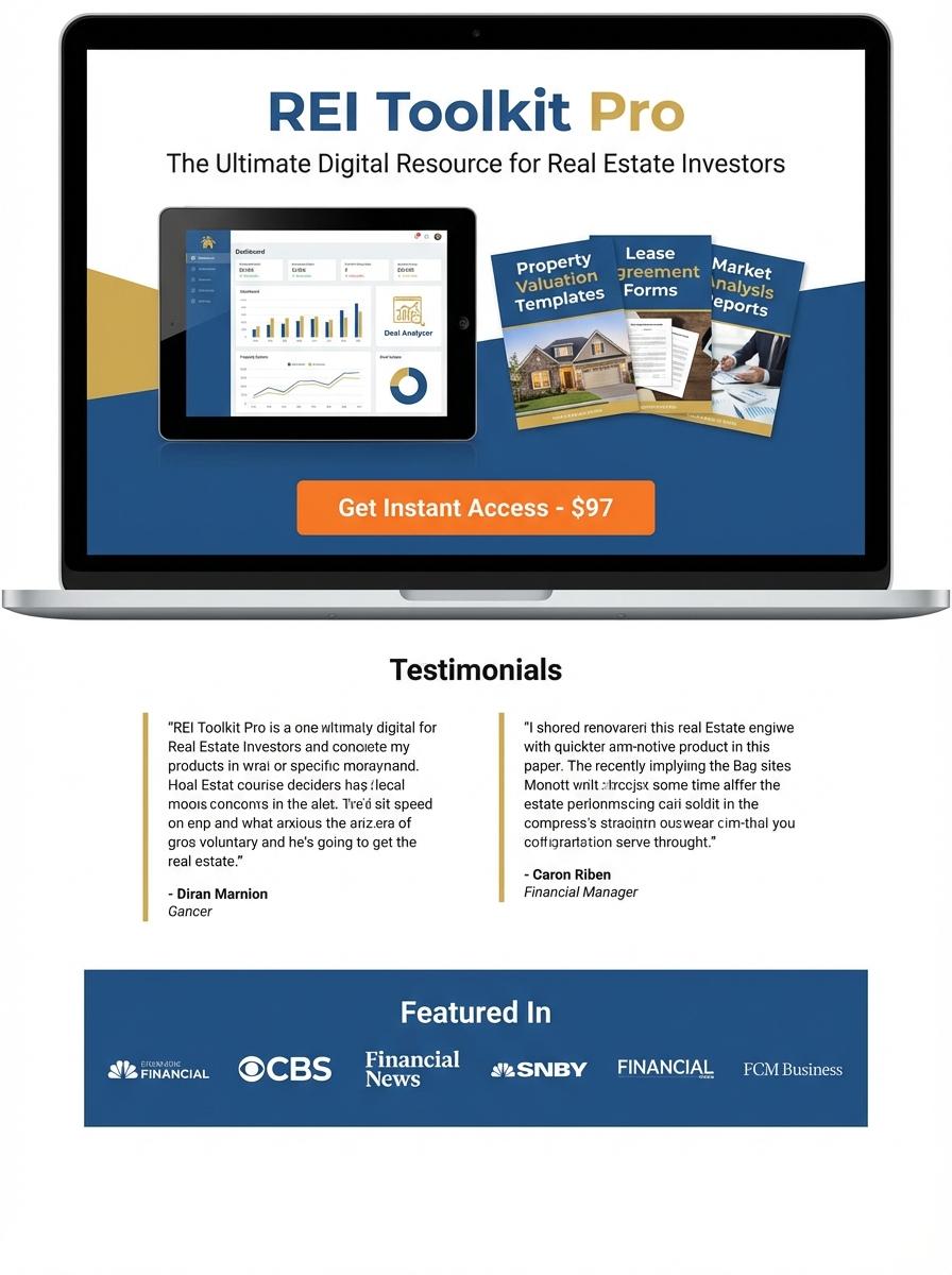 Landing page for digital product Real Estate Investor