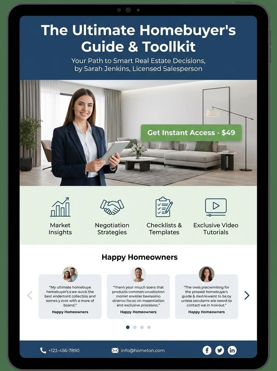 Landing page for digital product Real Estate Salesperson