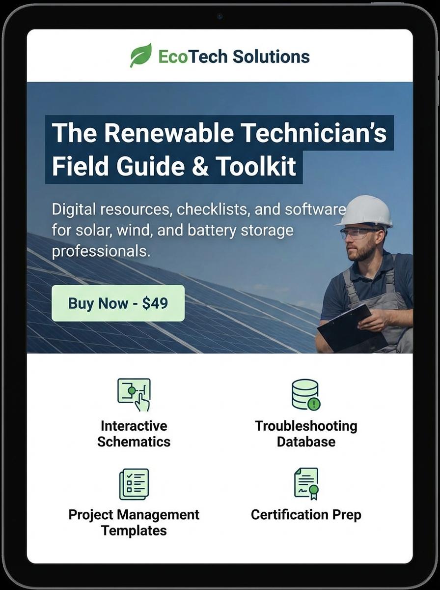 Landing page for digital product Renewable energy technician