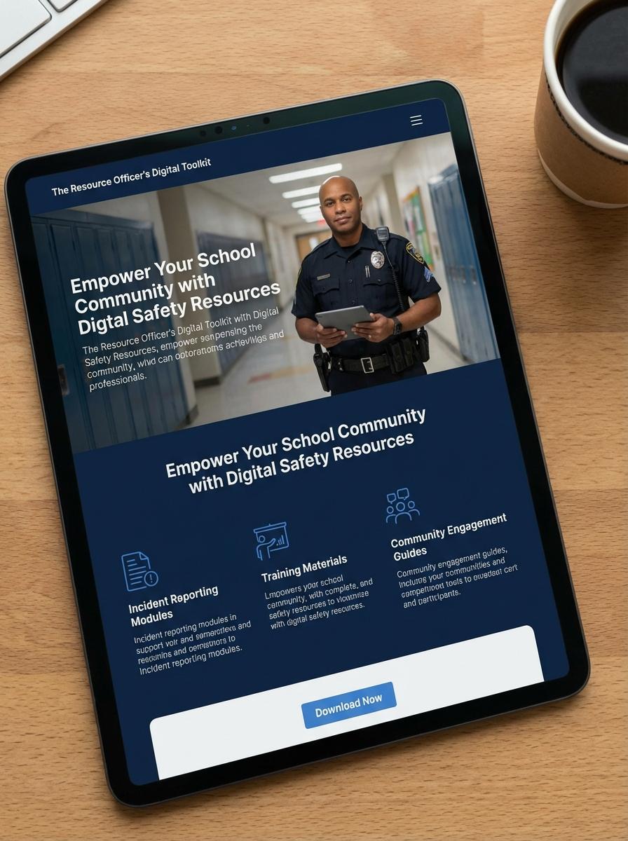 Landing page for digital product Resource officer