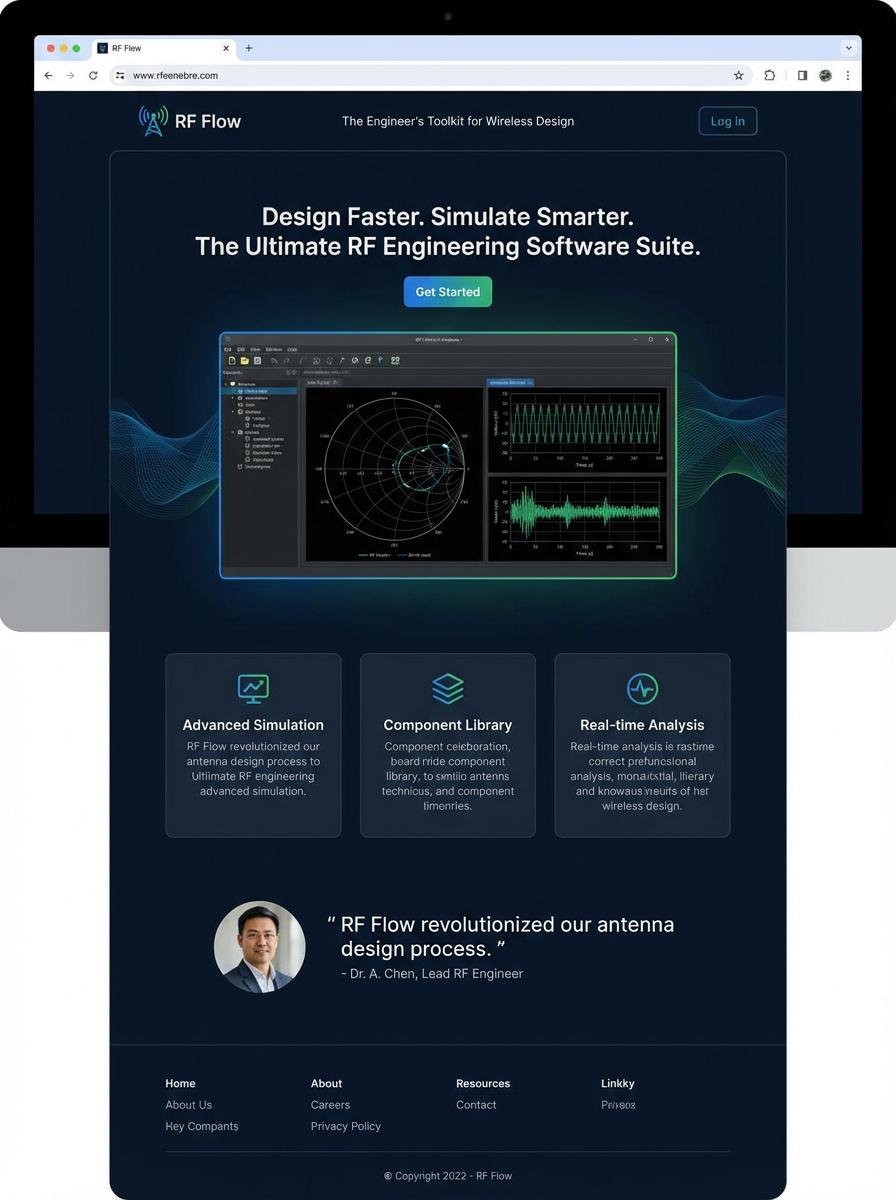 Landing page for digital product RF engineer