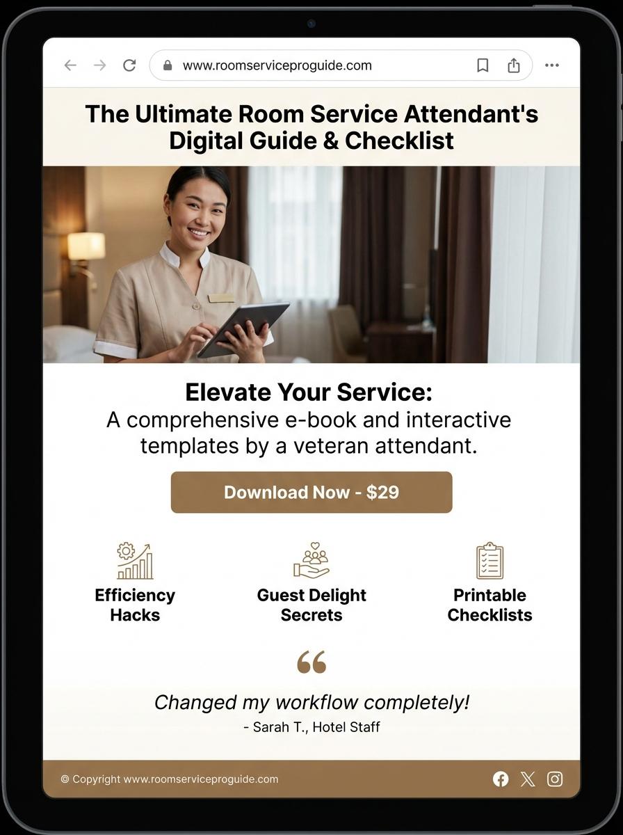 Landing page for digital product Room service attendant