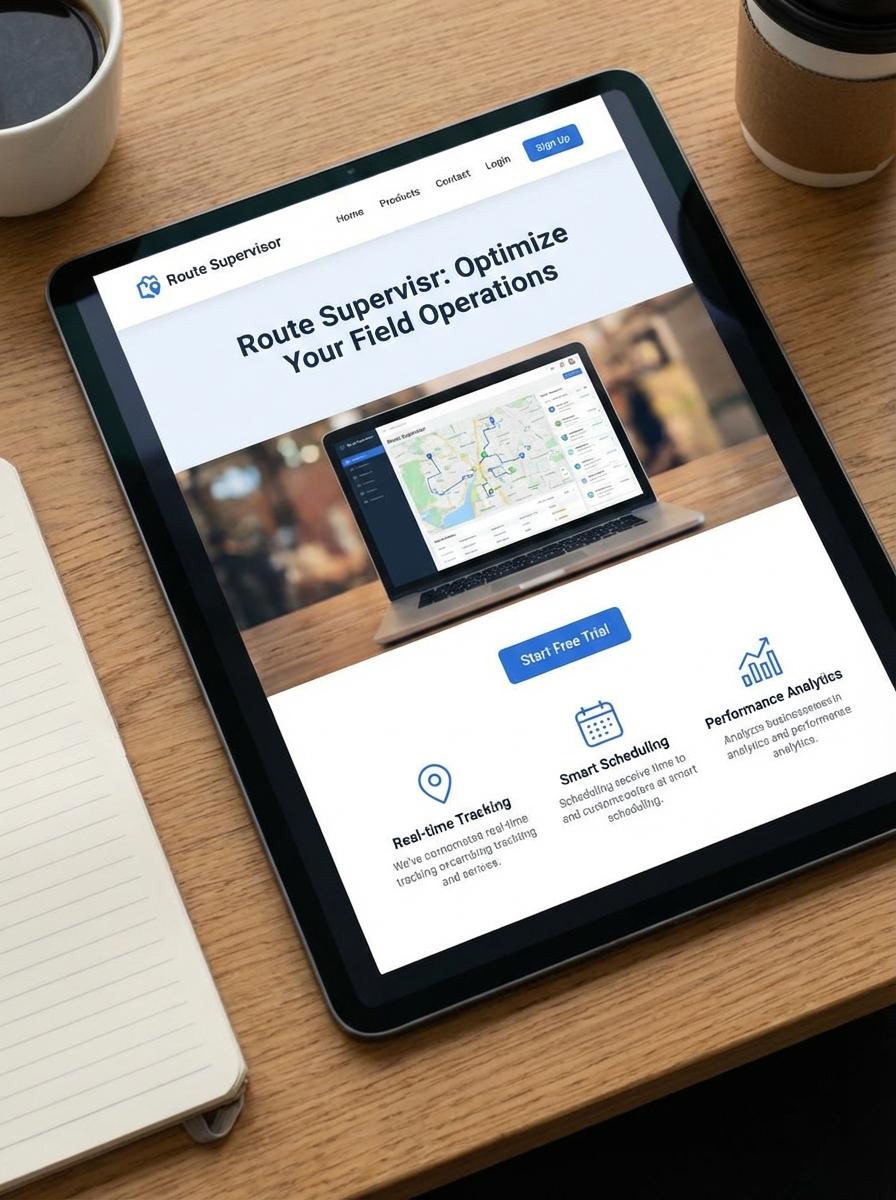 Landing page for digital product Route supervisor