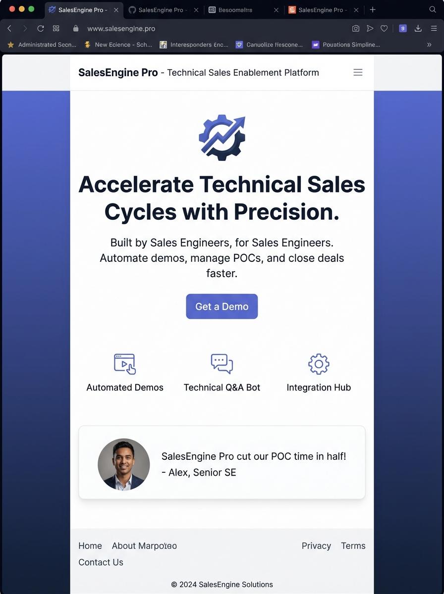 Landing page for digital product Sales engineer