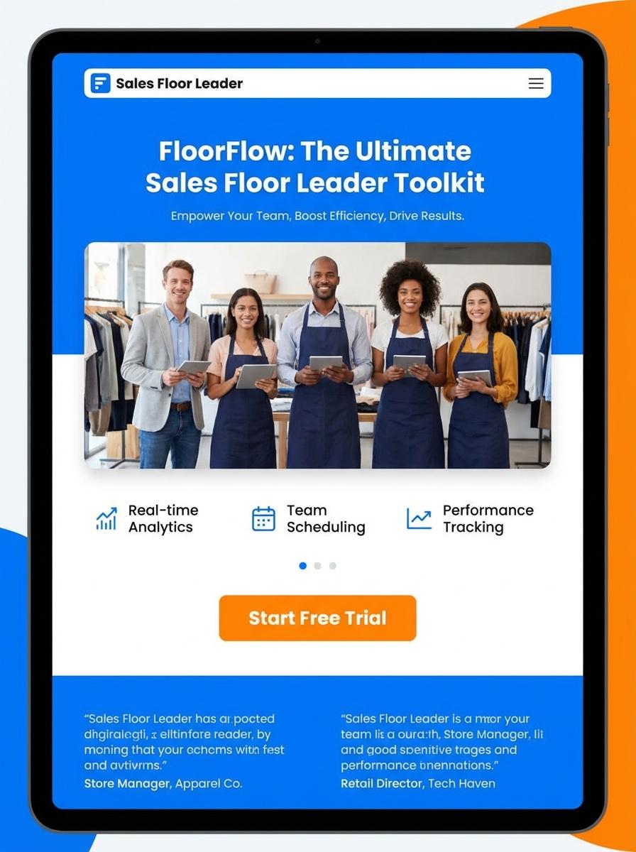 Landing page for digital product Sales floor leader