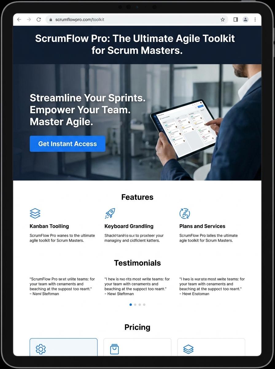 Landing page for digital product Scrum master