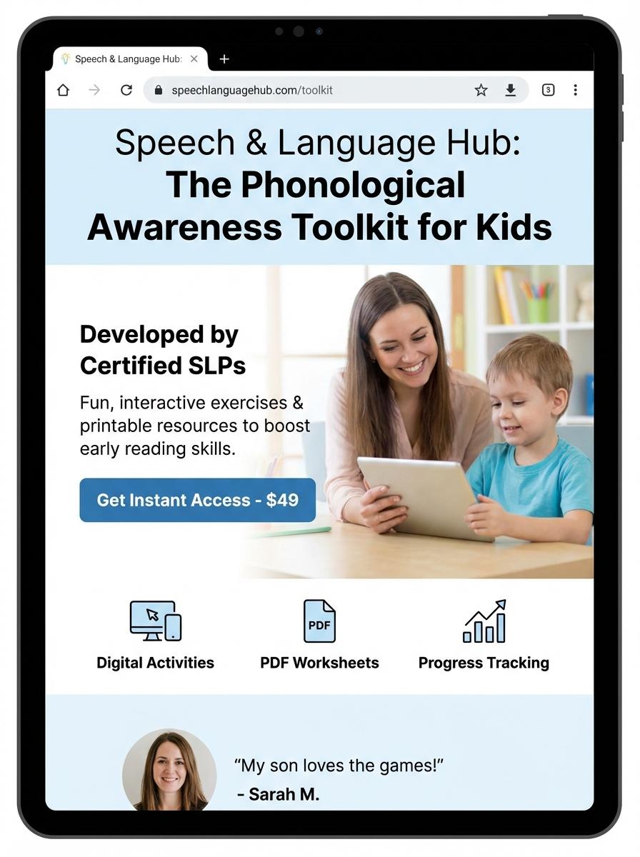 Landing page for digital product Speech-language pathologist
