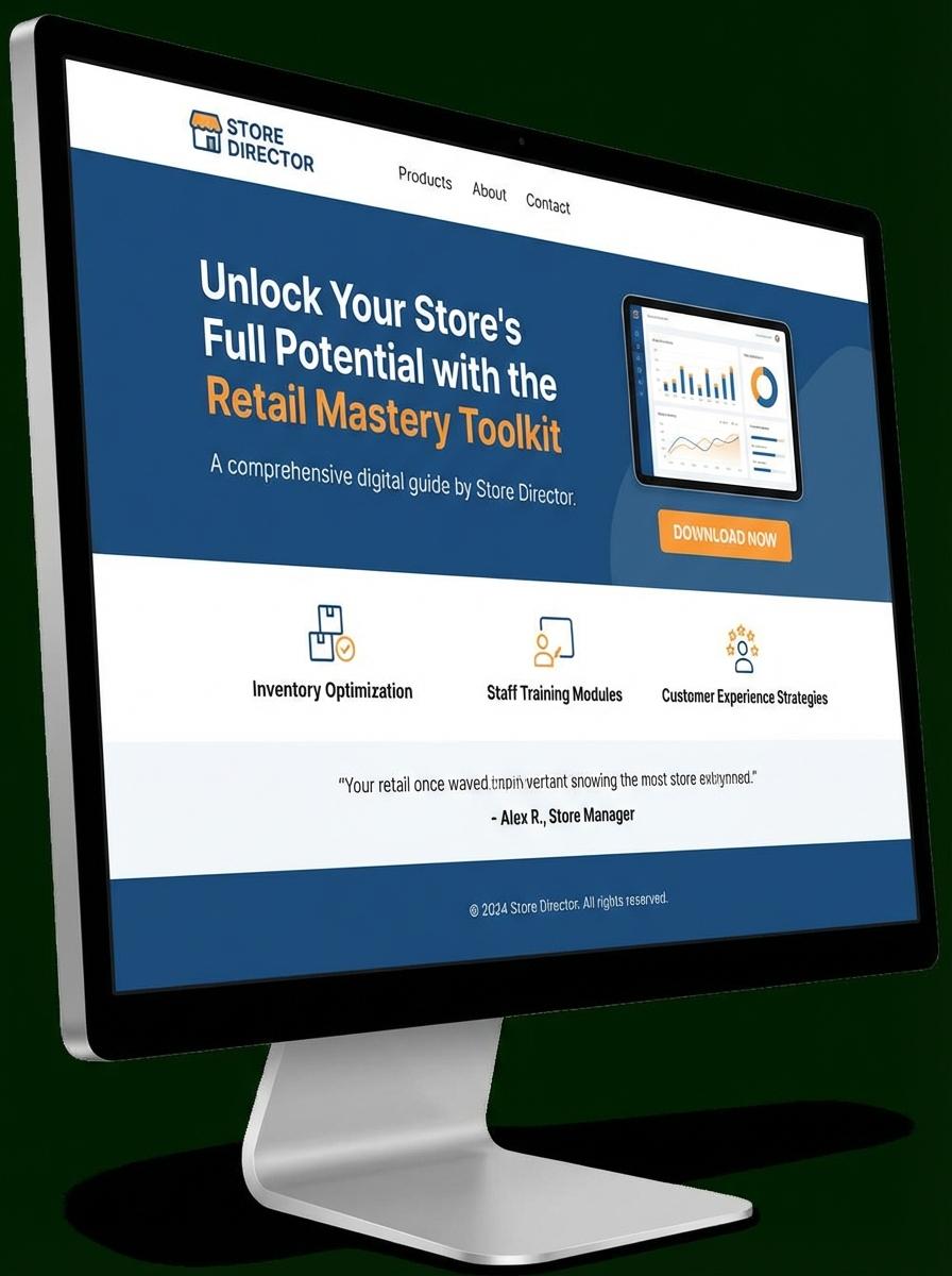 Landing page for digital product Store director