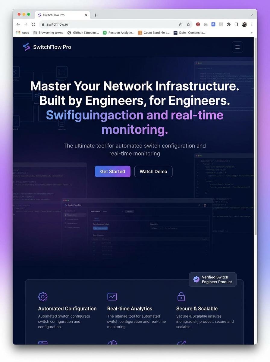 Landing page for digital product Switch engineer