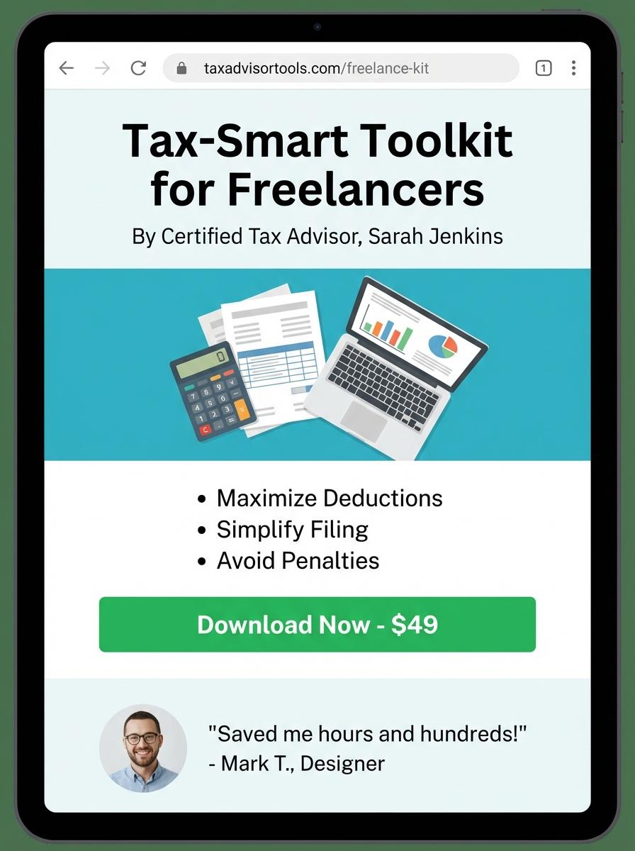 Landing page for digital product Tax Advisor
