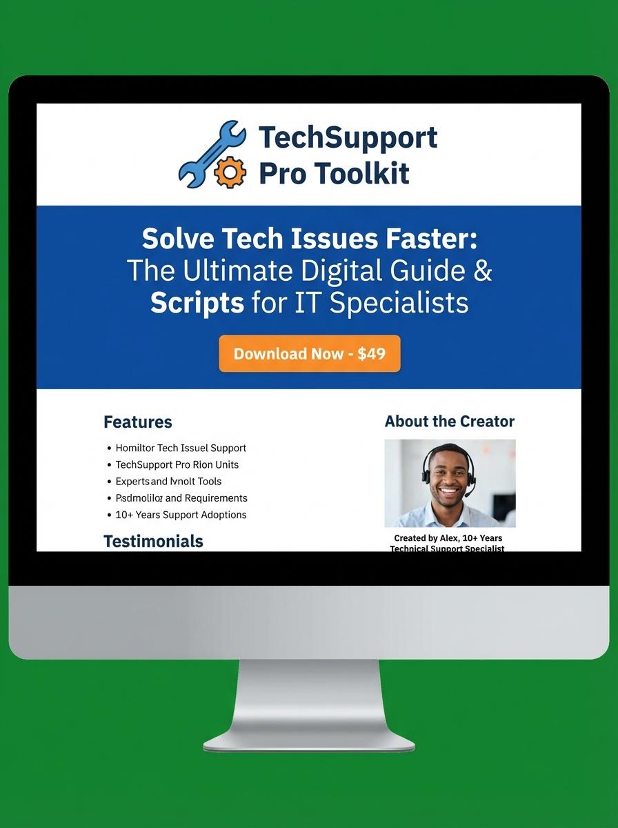 Landing page for digital product Technical support specialist