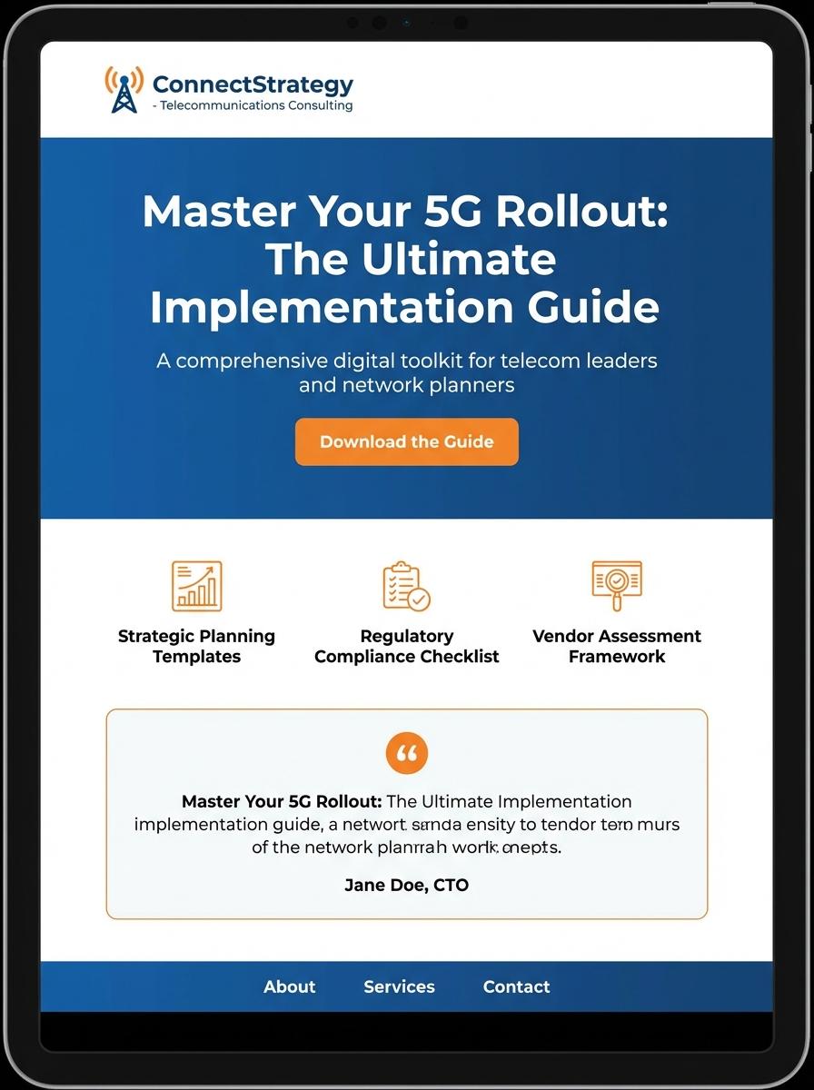 Landing page for digital product Telecommunications consultant