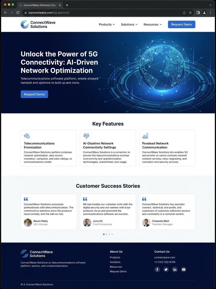 Landing page for digital product in Making Digital Products in Telecommunications Industry