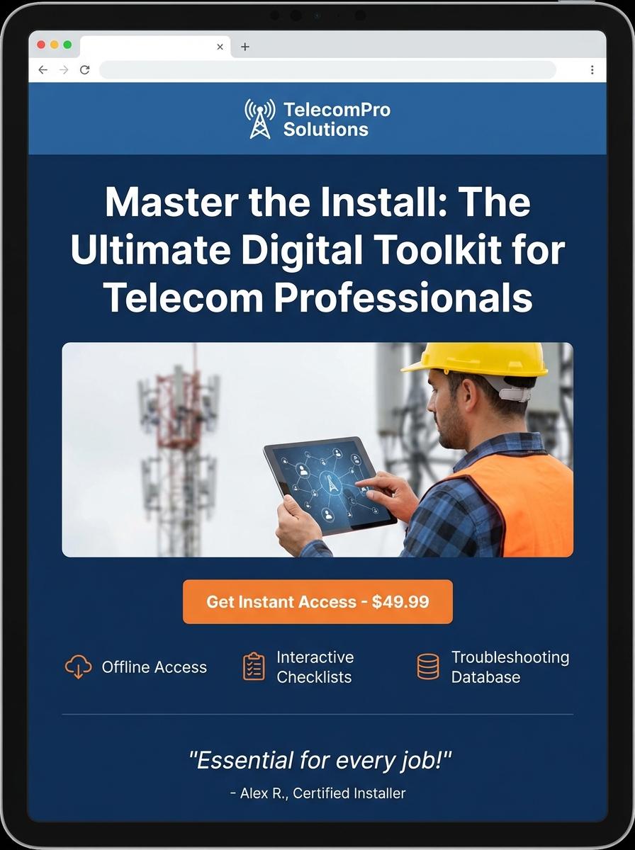 Landing page for digital product Telecommunications installer