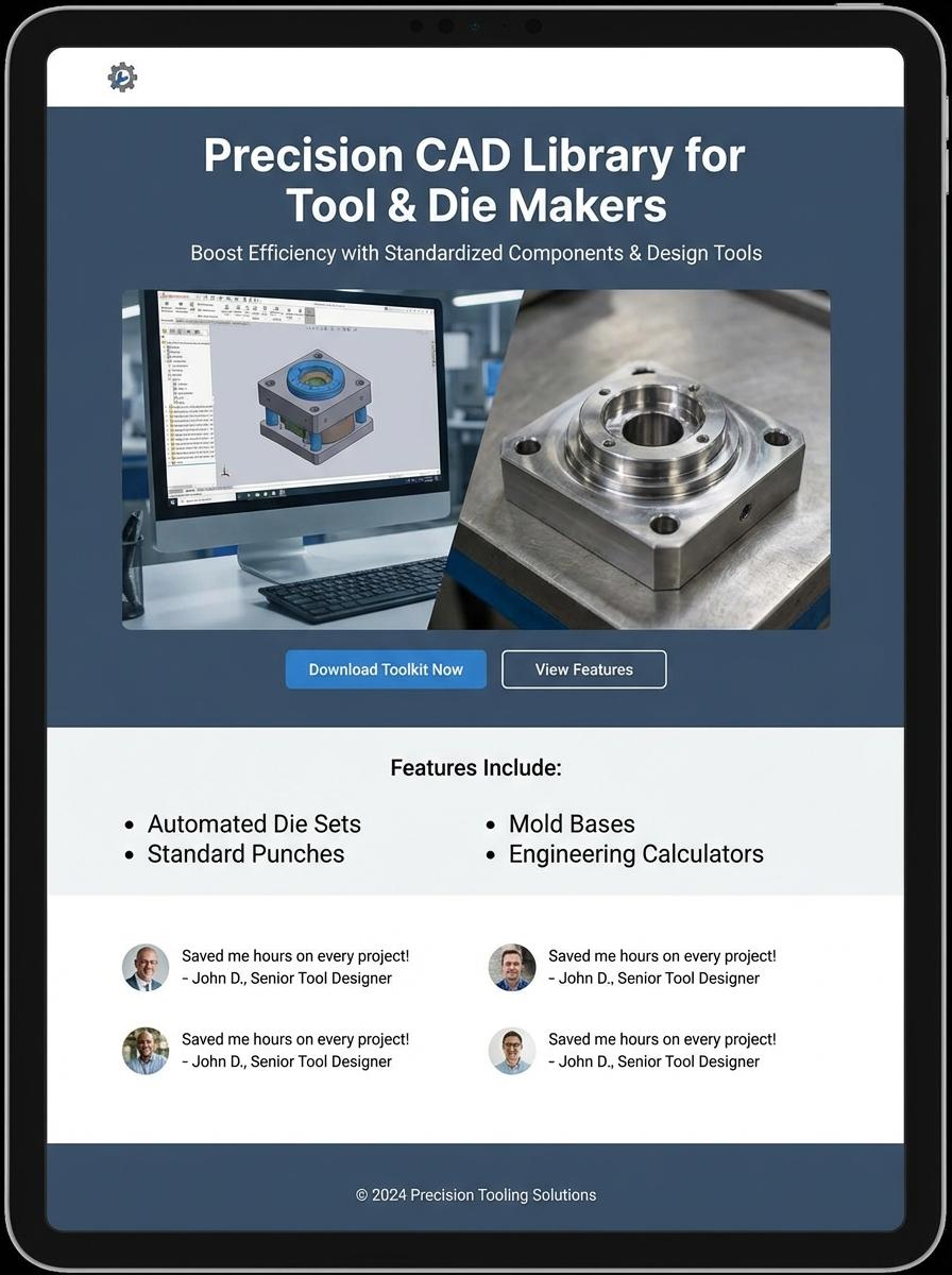Landing page for digital product Tool and die maker