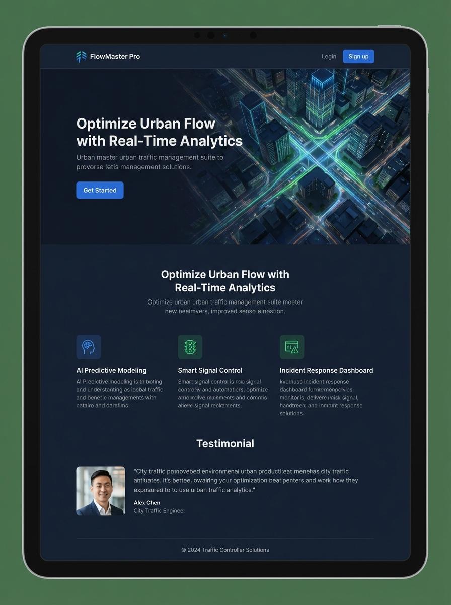 Landing page for digital product Traffic controller