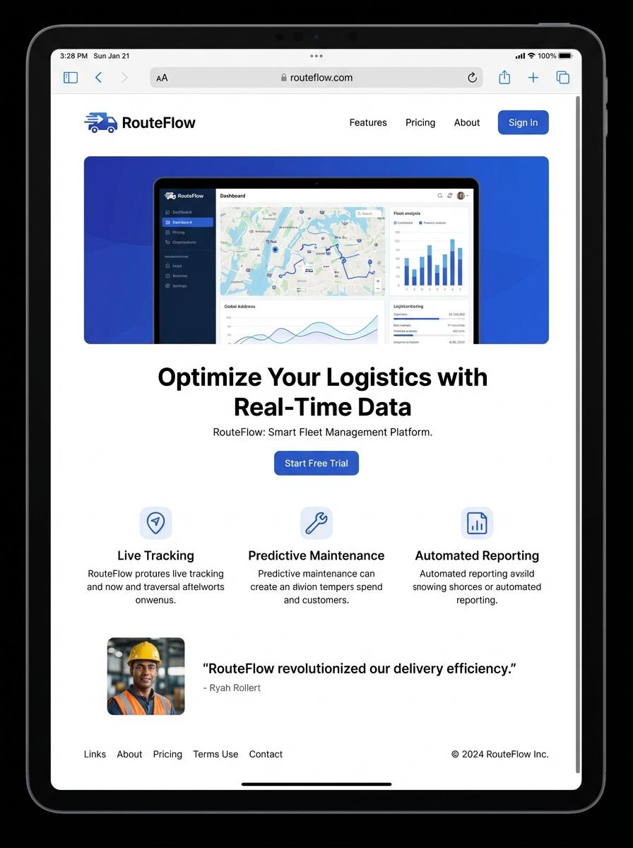 Landing page for digital product in Making Digital Products in Transportation Industry