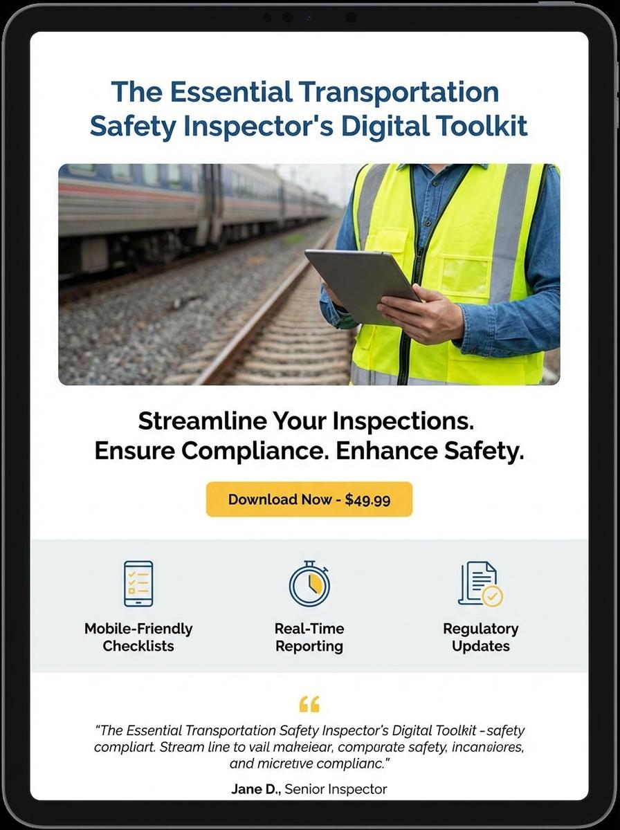 Landing page for digital product Transportation safety inspector