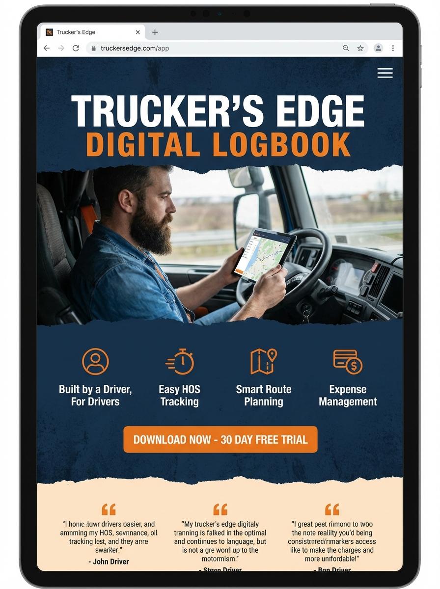 Landing page for digital product Truck driver