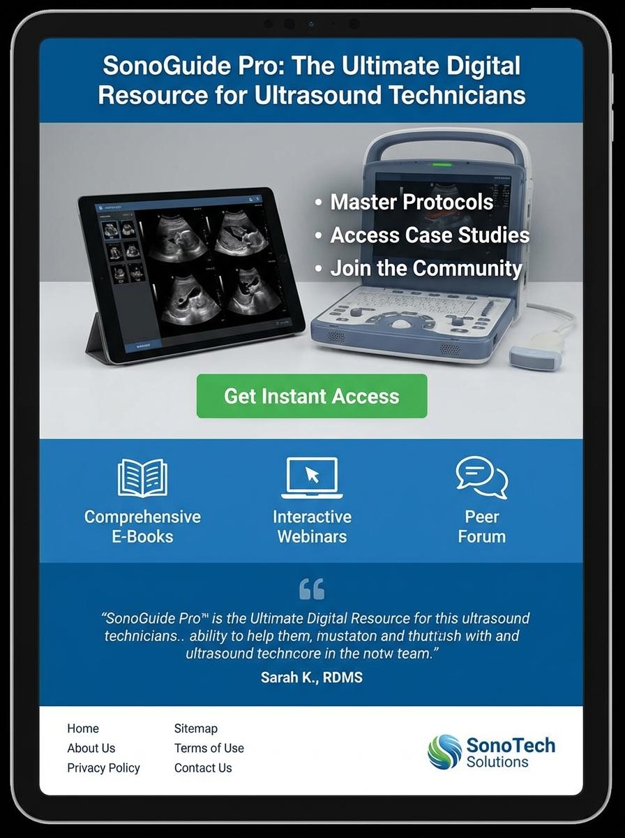 Landing page for digital product Ultrasound technician