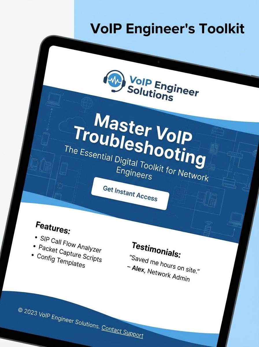 Landing page for digital product Voice over IP engineer