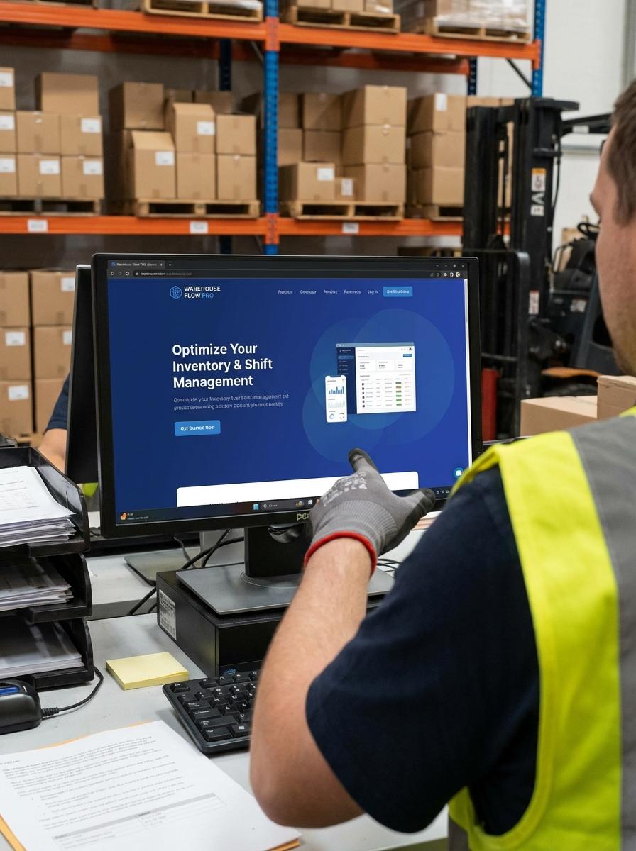 Landing page for digital product Warehouse Worker