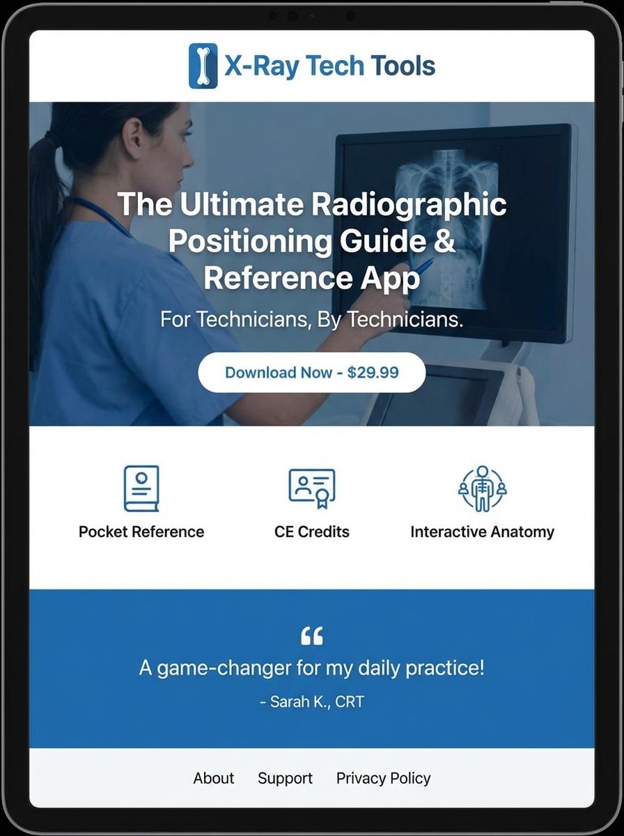 Landing page for digital product X-ray technician
